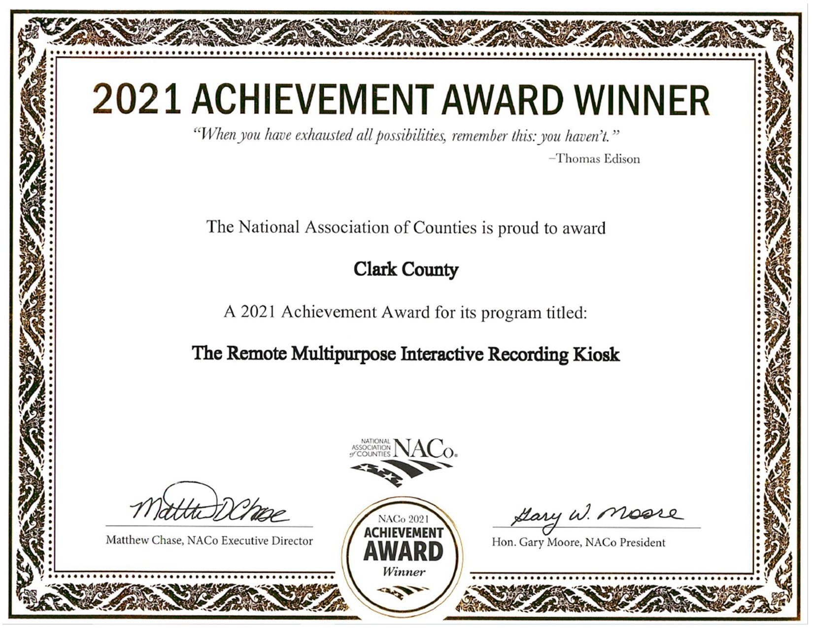 2021 NACO Award